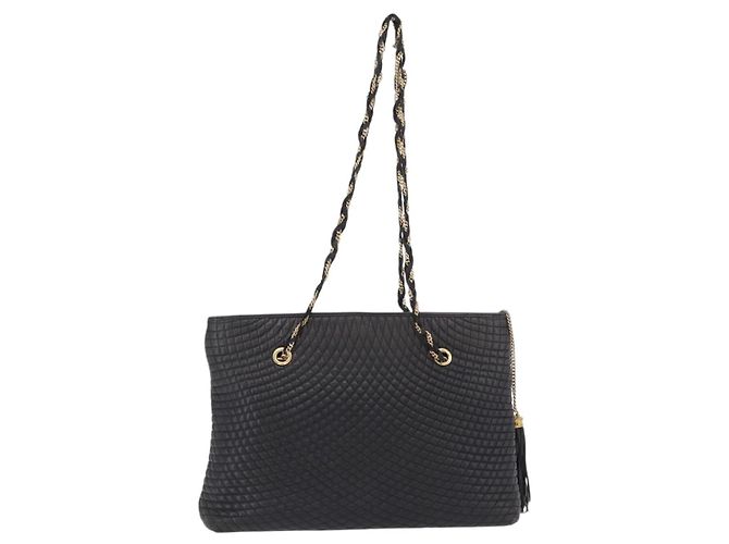 Borsa a Spalla con Catena BALLY in Pelle Nera e Tonalità Oro Auth 191794 Nero - vista 2