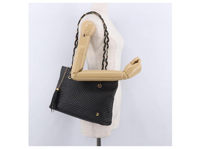 Borsa a Spalla con Catena BALLY in Pelle Nera e Tonalità Oro Auth 191794 Nero - vista 22