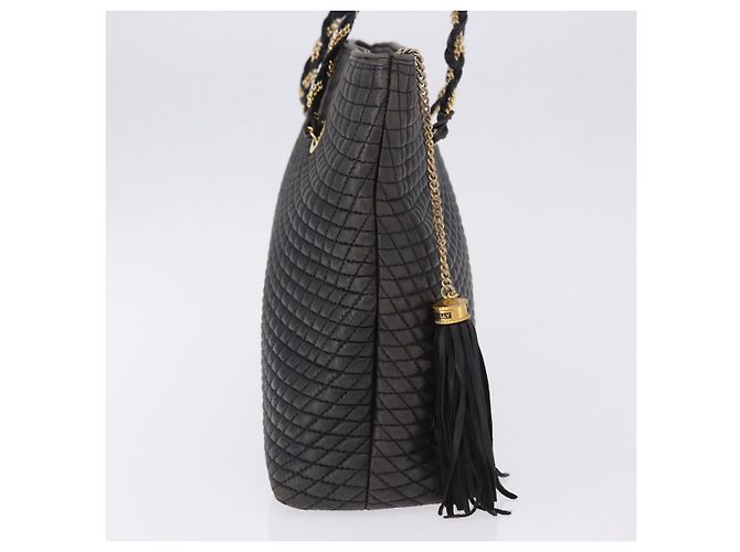 Borsa a Spalla con Catena BALLY in Pelle Nera e Tonalità Oro Auth 191794 Nero - vista 4
