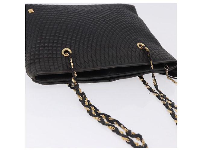 Borsa a Spalla con Catena BALLY in Pelle Nera e Tonalità Oro Auth 191794 Nero - vista 6