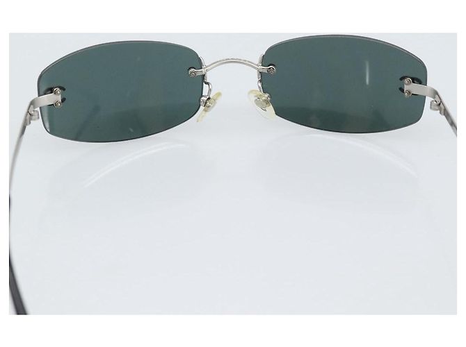Occhiali da sole CHANEL COCO Mark Metallo Argento Nero CC Auth 192855M - vista 8
