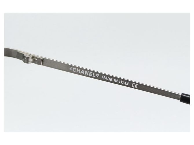 Occhiali da sole CHANEL COCO Mark Metallo Argento Nero CC Auth 192855M - vista 9