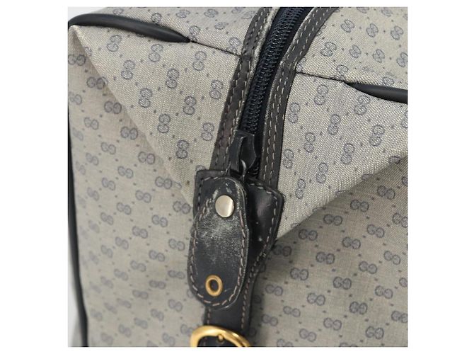 Borsa Boston GUCCI Micro GG Supreme in PVC Blu Navy Oro 012 39 0079 Auth gh2157 D'oro - vista 10