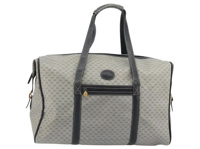 Borsa Boston GUCCI Micro GG Supreme in PVC Blu Navy Oro 012 39 0079 Auth gh2157 D'oro - vista 13