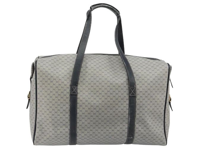 Borsa Boston GUCCI Micro GG Supreme in PVC Blu Navy Oro 012 39 0079 Auth gh2157 D'oro - vista 2