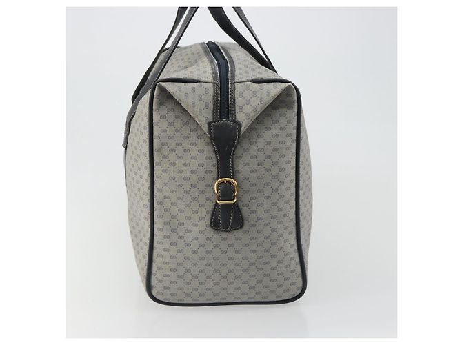 Borsa Boston GUCCI Micro GG Supreme in PVC Blu Navy Oro 012 39 0079 Auth gh2157 D'oro - vista 3