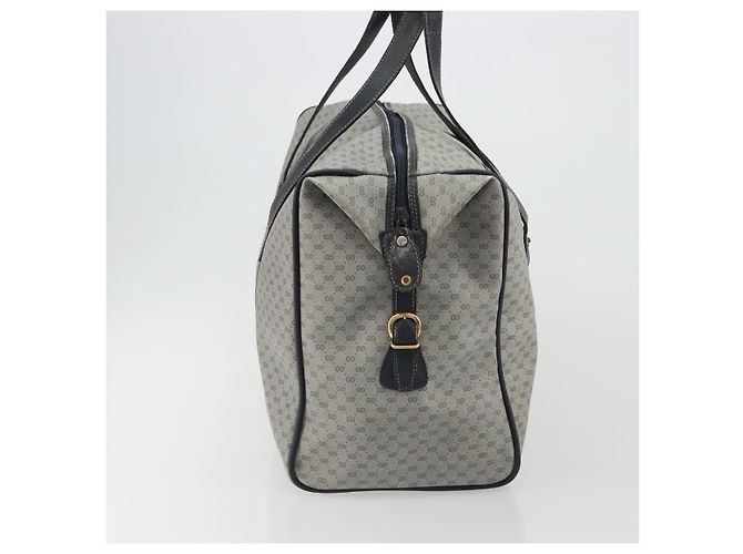 Borsa Boston GUCCI Micro GG Supreme in PVC Blu Navy Oro 012 39 0079 Auth gh2157 D'oro - vista 4