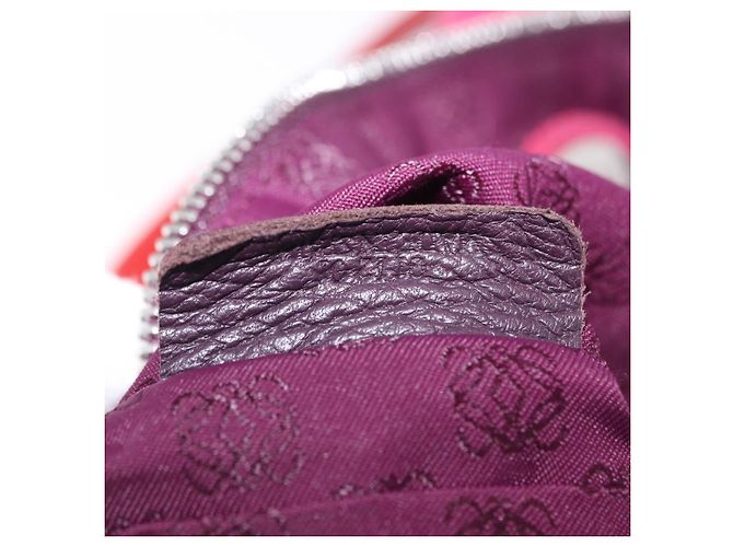 Borsa a tracolla LOEWE Flamenco in pelle rosa argento Auth 192107A - vista 12