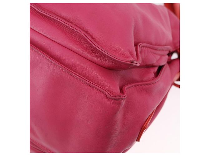 Borsa a tracolla LOEWE Flamenco in pelle rosa argento Auth 192107A - vista 16