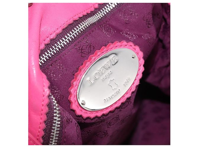 Borsa a tracolla LOEWE Flamenco in pelle rosa argento Auth 192107A - vista 21