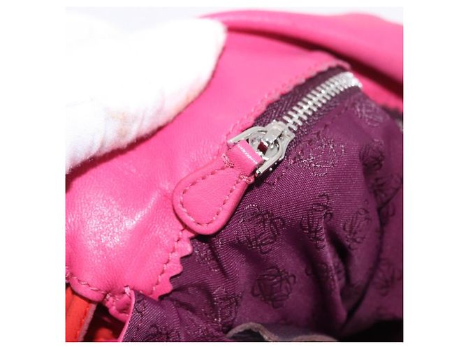 Borsa a tracolla LOEWE Flamenco in pelle rosa argento Auth 192107A - vista 26