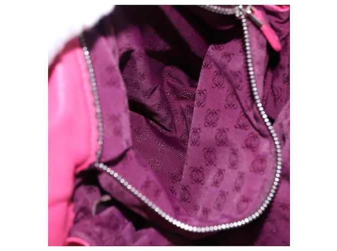 Borsa a tracolla LOEWE Flamenco in pelle rosa argento Auth 192107A - vista 27