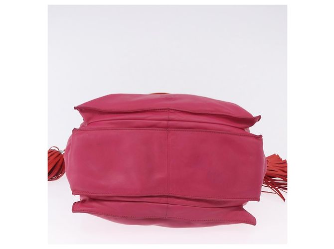 Borsa a tracolla LOEWE Flamenco in pelle rosa argento Auth 192107A - vista 5