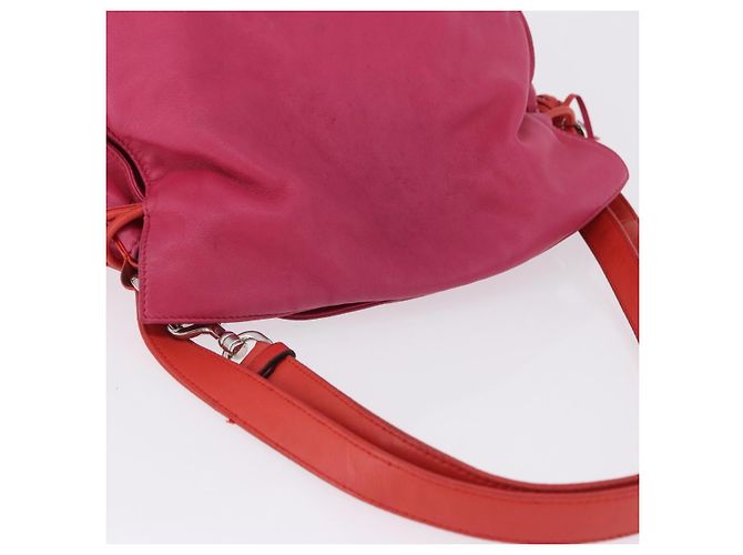 Borsa a tracolla LOEWE Flamenco in pelle rosa argento Auth 192107A - vista 6