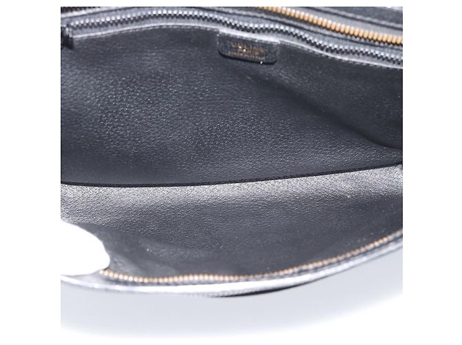 Céline CELINE Clutch Bag Leder Schwarz Gold Auth ep15100 Golden - Ansicht 10