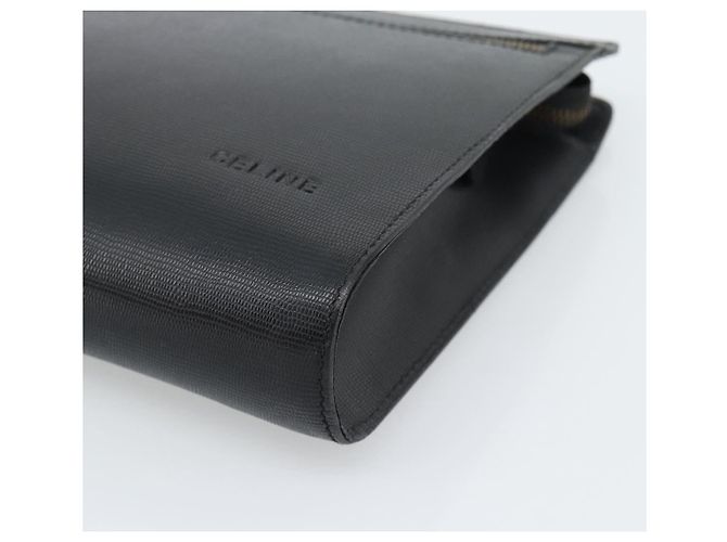 Céline CELINE Clutch Bag Leder Schwarz Gold Auth ep15100 Golden - Ansicht 14