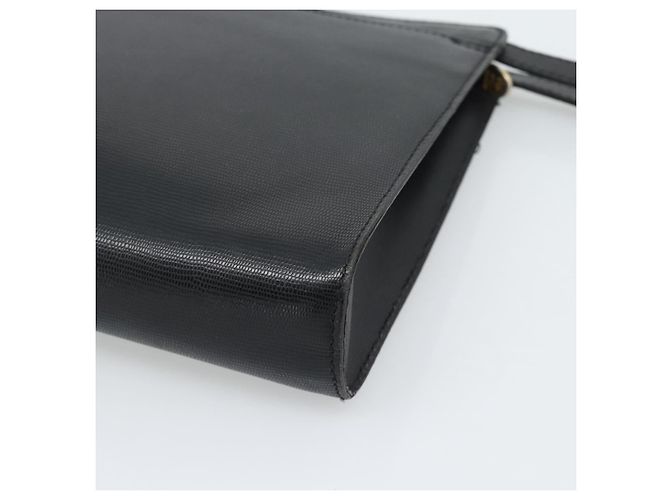Céline CELINE Clutch Bag Leder Schwarz Gold Auth ep15100 Golden - Ansicht 16