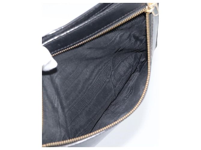 Céline CELINE Clutch Bag Leder Schwarz Gold Auth ep15100 Golden - Ansicht 24