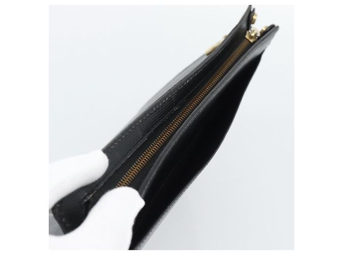 Céline CELINE Clutch Bag Leder Schwarz Gold Auth ep15100 Golden - Ansicht 6