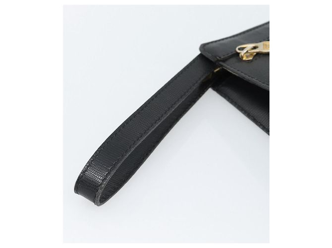 Céline CELINE Clutch Bag Leder Schwarz Gold Auth ep15100 Golden - Ansicht 7
