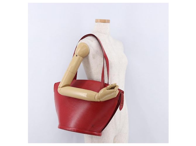 LOUIS VUITTON Epi Saint Jacques Borsa a Spalla Rossa M52277 LV Auth ka5323 Rosso - vista 25