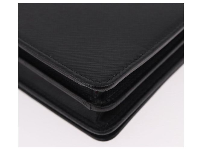 Borsa a tracolla PRADA Robot Chain Saffiano Nero Argento Auth SW2638SM - vista 18