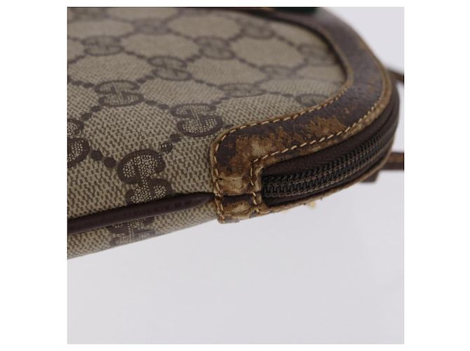 Borsa GUCCI GG Supreme Web Sherry Line in PVC Beige Oro 904 02 047 Auth BA14476 D'oro - vista 4