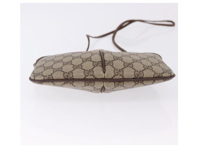 Borsa GUCCI GG Supreme Web Sherry Line in PVC Beige Oro 904 02 047 Auth BA14476 D'oro - vista 6