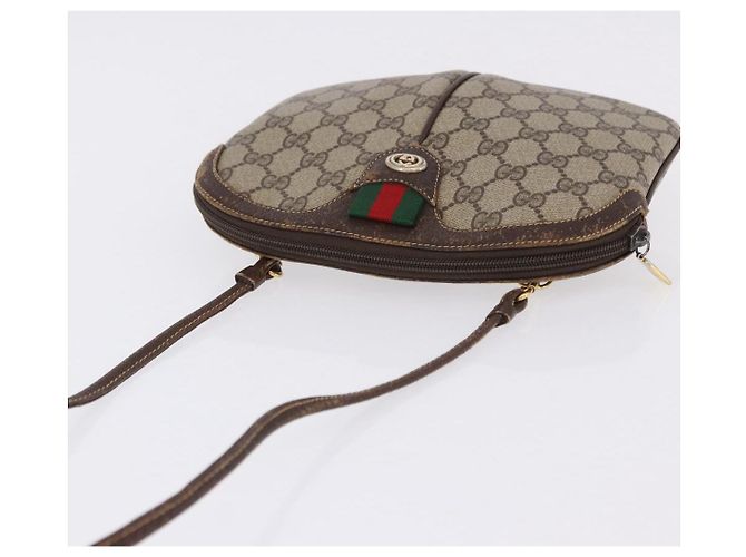 Borsa GUCCI GG Supreme Web Sherry Line in PVC Beige Oro 904 02 047 Auth BA14476 D'oro - vista 7