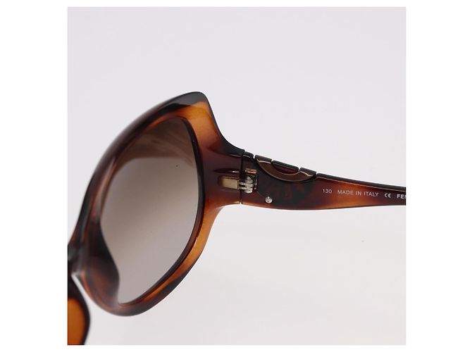 Gafas de sol FENDI COLD INSERT Plástico Marrón Auth SW2609 Castaño - vista 10