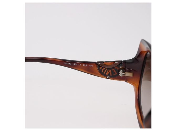 Gafas de sol FENDI COLD INSERT Plástico Marrón Auth SW2609 Castaño - vista 11