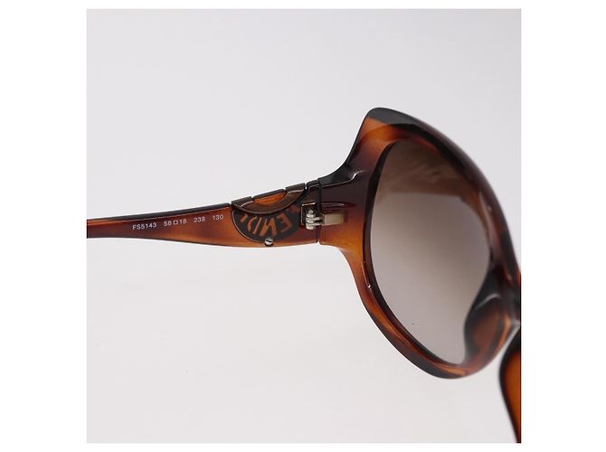 Gafas de sol FENDI COLD INSERT Plástico Marrón Auth SW2609 Castaño - vista 9