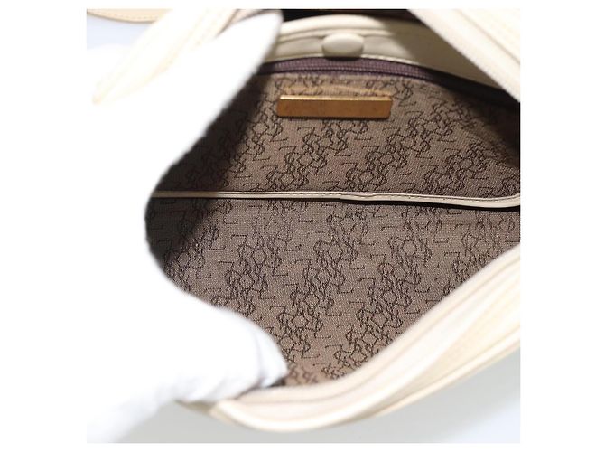 Borsa a Spalla SAINT LAURENT in Pelle Avorio Oro Auth 192290 D'oro Crudo - vista 12