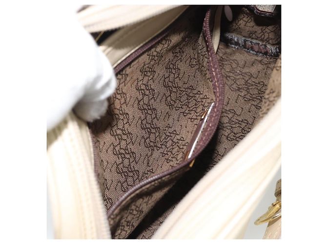 Borsa a Spalla SAINT LAURENT in Pelle Avorio Oro Auth 192290 D'oro Crudo - vista 21