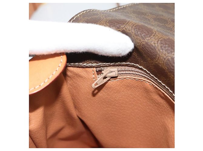 Céline Borsa a Spalla CELINE Macadam Canvas PVC Pelle Marrone Oro Auth bs36064A D'oro - vista 21