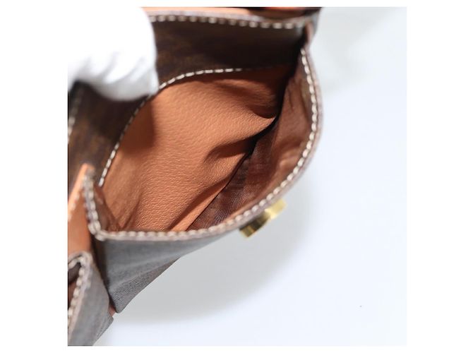 Céline Borsa a Spalla CELINE Macadam Canvas PVC Pelle Marrone Oro Auth bs36064A D'oro - vista 23