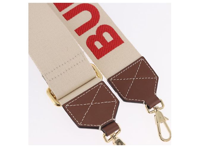 BURBERRY Shoulder Strap Canvas 36.2"" Beige Gold Auth 192166M Golden - view 4