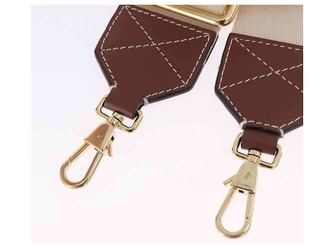 BURBERRY Shoulder Strap Canvas 36.2"" Beige Gold Auth 192166M Golden - view 8