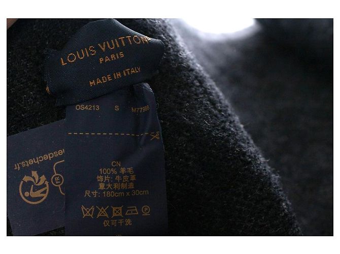 Louis Vuitton, sciarpa Neo petit damier in antracite Nero Grigio - vista 3