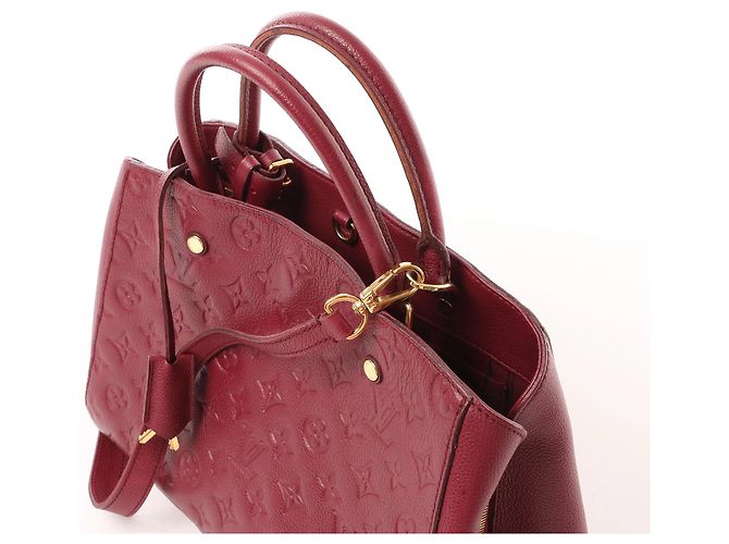 Borsa 2Way Louis Vuitton Montaigne MM Monogram Empreinte in Burgundy M43258 Bordò - vista 3