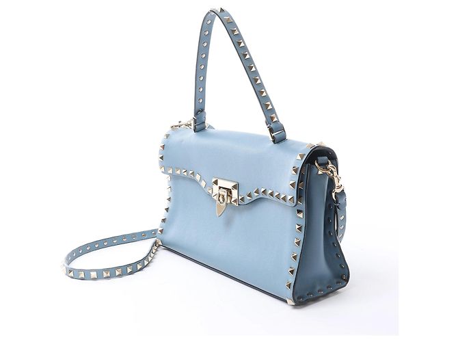 Valentino Garavani Borsa 2Way Rockstud Valentino in blu Beige - vista 4