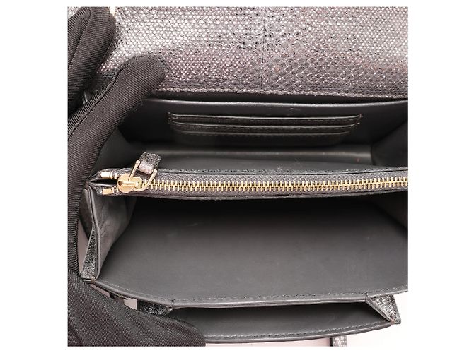 Bulgari Borsa a tracolla con catena in pelle BVLGARI Serpenti in grigio - vista 10