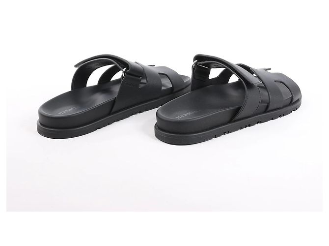 Hermès Sandali Cypre in pelle HERMES, Nero, Taglia 38.5 EU - vista 9