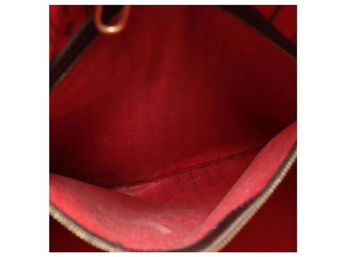 Borsa a tracolla Louis Vuitton Neverfull GM Damier Ebene Marrone N51106 Rosso - vista 15