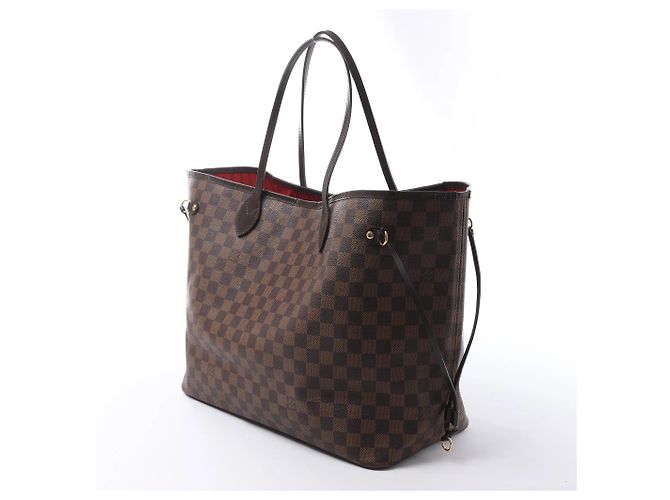 Borsa a tracolla Louis Vuitton Neverfull GM Damier Ebene Marrone N51106 Rosso - vista 2