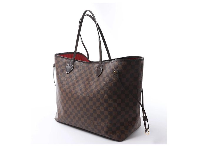 Borsa a tracolla Louis Vuitton Neverfull GM Damier Ebene Marrone N51106 Rosso - vista 4