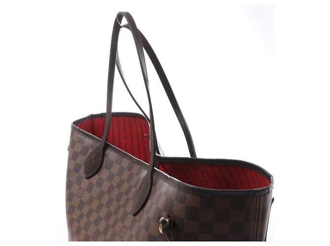 Borsa a tracolla Louis Vuitton Neverfull GM Damier Ebene Marrone N51106 Rosso - vista 5