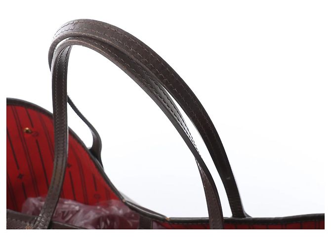 Borsa a tracolla Louis Vuitton Neverfull GM Damier Ebene Marrone N51106 Rosso - vista 6