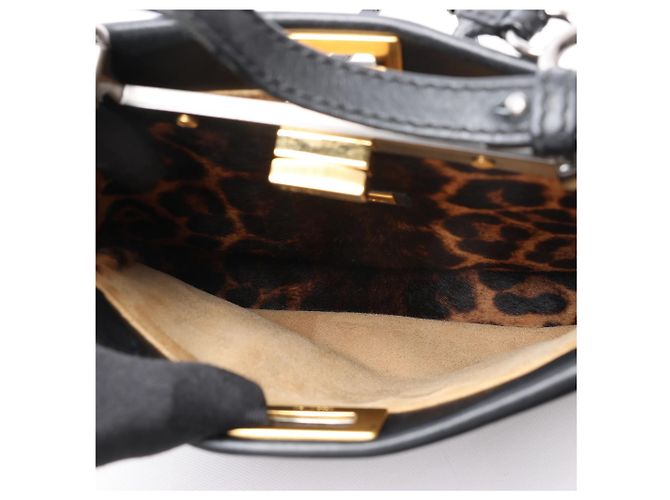 Mini borsa a mano 2Way in pelle Fendi Peekaboo nera 8BN227 Marrone - vista 12