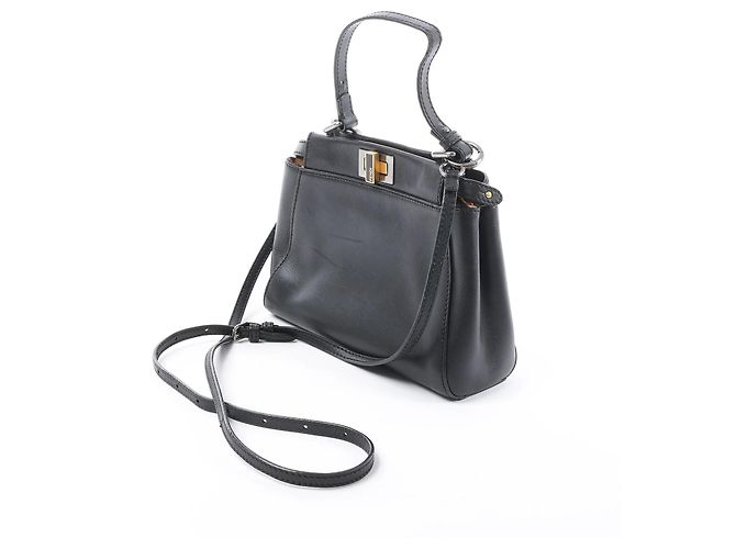 Mini borsa a mano 2Way in pelle Fendi Peekaboo nera 8BN227 Marrone - vista 2